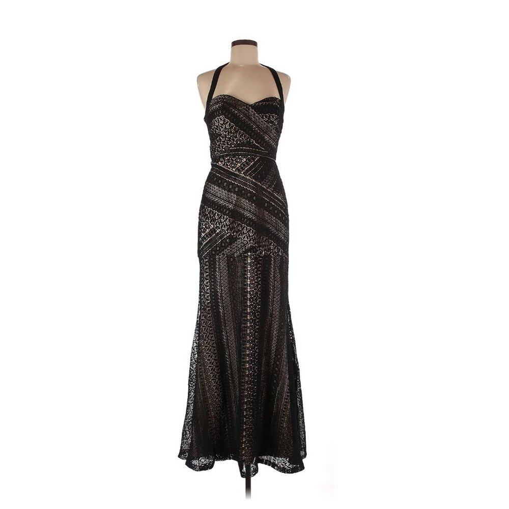 Bariano Belinda Black Lace Maxi Dress